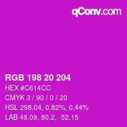 Color code: RGB 198 20 204 | qconv.com