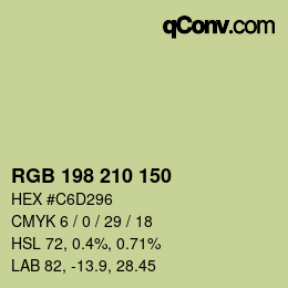 Code couleur: RGB 198 210 150 | qconv.com