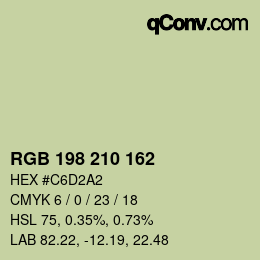 Color code: RGB 198 210 162 | qconv.com