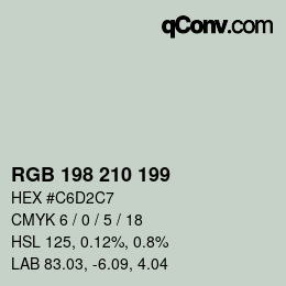 Color code: RGB 198 210 199 | qconv.com