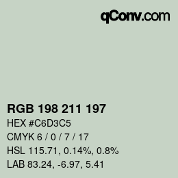 Código de color: RGB 198 211 197 | qconv.com