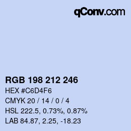 Farbcode: RGB 198 212 246 | qconv.com