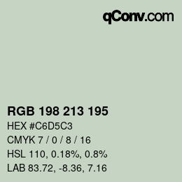颜色代码: RGB 198 213 195 | qconv.com