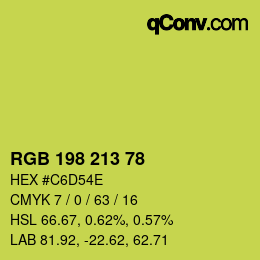 Color code: RGB 198 213 78 | qconv.com