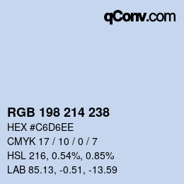 颜色代码: RGB 198 214 238 | qconv.com