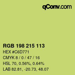 Color code: RGB 198 215 113 | qconv.com