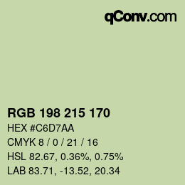 颜色代码: RGB 198 215 170 | qconv.com