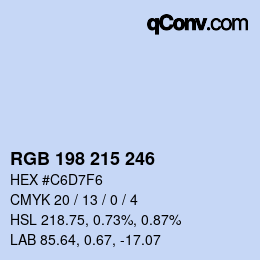 Color code: RGB 198 215 246 | qconv.com