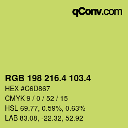 カラーコード: RGB 198 216.4 103.4 | qconv.com