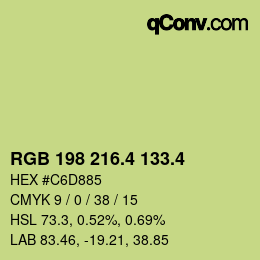 カラーコード: RGB 198 216.4 133.4 | qconv.com