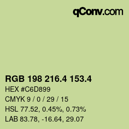カラーコード: RGB 198 216.4 153.4 | qconv.com