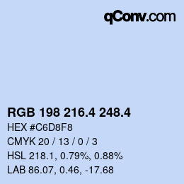 カラーコード: RGB 198 216.4 248.4 | qconv.com