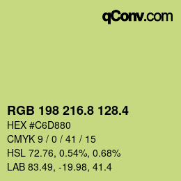 カラーコード: RGB 198 216.8 128.4 | qconv.com