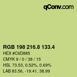 カラーコード: RGB 198 216.8 133.4 | qconv.com