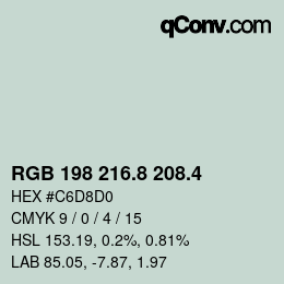 カラーコード: RGB 198 216.8 208.4 | qconv.com