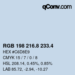 カラーコード: RGB 198 216.8 233.4 | qconv.com