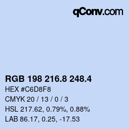 カラーコード: RGB 198 216.8 248.4 | qconv.com