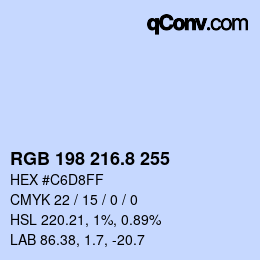 カラーコード: RGB 198 216.8 255 | qconv.com