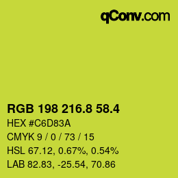 カラーコード: RGB 198 216.8 58.4 | qconv.com