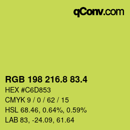 カラーコード: RGB 198 216.8 83.4 | qconv.com