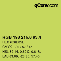カラーコード: RGB 198 216.8 93.4 | qconv.com