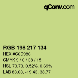 Color code: RGB 198 217 134 | qconv.com
