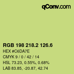 カラーコード: RGB 198 218.2 126.6 | qconv.com
