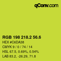 カラーコード: RGB 198 218.2 56.6 | qconv.com