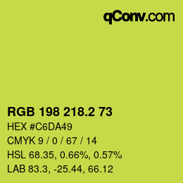 カラーコード: RGB 198 218.2 73 | qconv.com