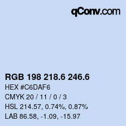 カラーコード: RGB 198 218.6 246.6 | qconv.com