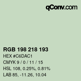 カラーコード: RGB 198 218 193 | qconv.com