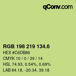 カラーコード: RGB 198 219 134.6 | qconv.com