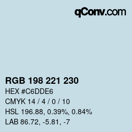 Farbcode: RGB 198 221 230 | qconv.com