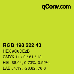 Farbcode: RGB 198 222 43 | qconv.com