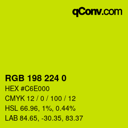 颜色代码: RGB 198 224 0 | qconv.com
