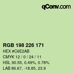 カラーコード: RGB 198 226 171 | qconv.com
