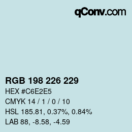 Color code: RGB 198 226 229 | qconv.com