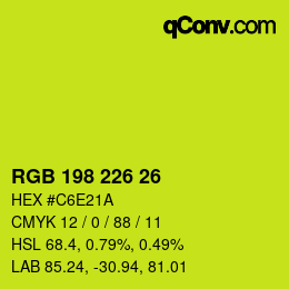 Color code: RGB 198 226 26 | qconv.com