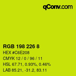 Color code: RGB 198 226 8 | qconv.com