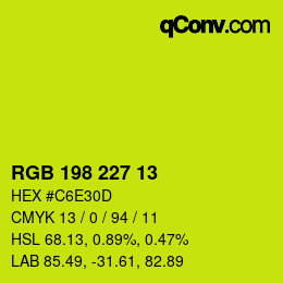 颜色代码: RGB 198 227 13 | qconv.com