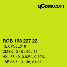 颜色代码: RGB 198 227 22 | qconv.com