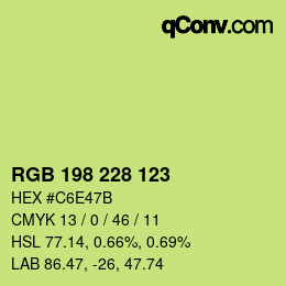 カラーコード: RGB 198 228 123 | qconv.com