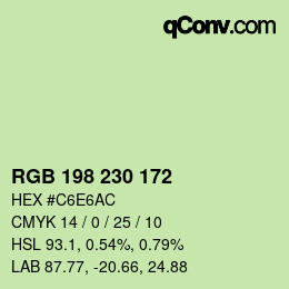 Farbcode: RGB 198 230 172 | qconv.com