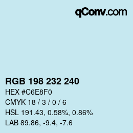 カラーコード: RGB 198 232 240 | qconv.com