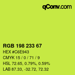 カラーコード: RGB 198 233 67 | qconv.com