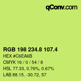 カラーコード: RGB 198 234.8 107.4 | qconv.com