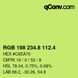 カラーコード: RGB 198 234.8 112.4 | qconv.com