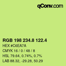 カラーコード: RGB 198 234.8 122.4 | qconv.com