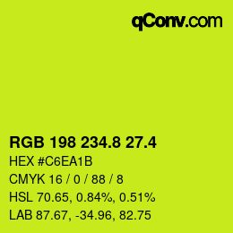 カラーコード: RGB 198 234.8 27.4 | qconv.com