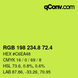 カラーコード: RGB 198 234.8 72.4 | qconv.com
